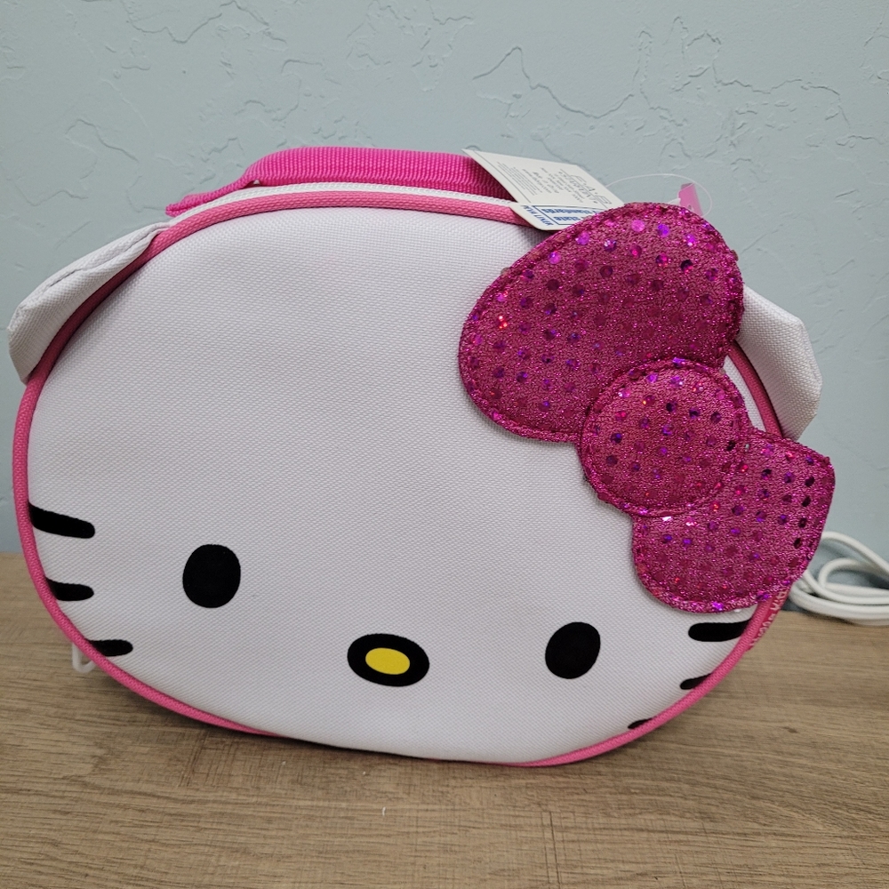 Sanrio Hello Kitty Soft Canvas Insulated Lunch Box Lunch Bag White